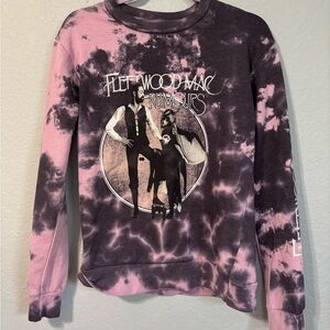 Fleetwood Mac Rumours Tie-Dye Crewneck Sweatshirt - Pink & Black